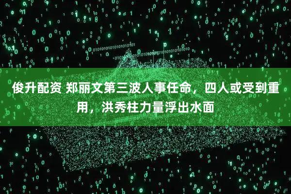 俊升配资 郑丽文第三波人事任命，四人或受到重用，洪秀柱力量浮出水面