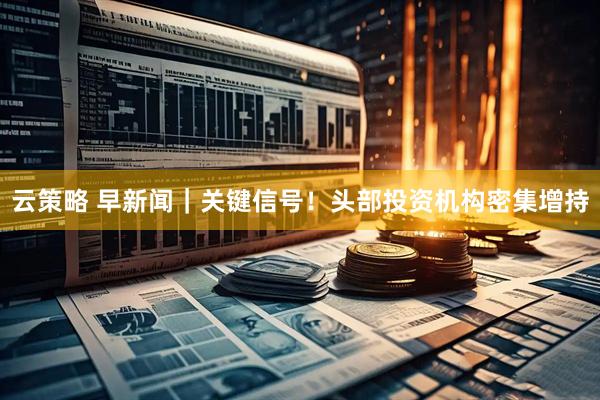 云策略 早新闻｜关键信号！头部投资机构密集增持